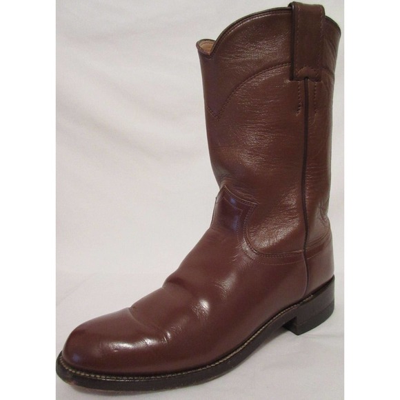 Justin Made USA Women's 5 1/2 B Brown Leather Western Cowgirl Boots Rodeo Shoes - Picture 10 of 12